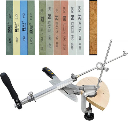 Knife Sharpener Professional Stainless Steel Kitchen Chef Knife Sharpener Home Knife Sharpening Kit Abrasive Holding System Tools (SET C)