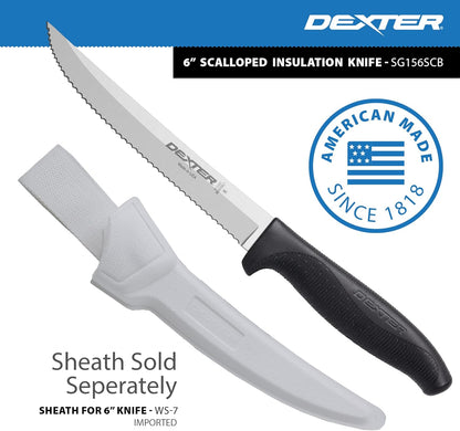 6" Scalloped Insulation Knife, High-Carbon Stainless | Scalloped high-carbon stainless edge cuts insulation cleanly. Slip-resistant black grip trusted by professional installers.