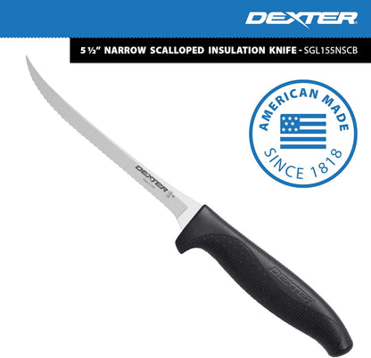 6" Scalloped Insulation Knife, High-Carbon Stainless | Scalloped high-carbon stainless edge cuts insulation cleanly. Slip-resistant black grip trusted by professional installers.