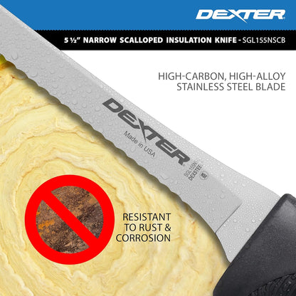 6" Scalloped Insulation Knife, High-Carbon Stainless | Scalloped high-carbon stainless edge cuts insulation cleanly. Slip-resistant black grip trusted by professional installers.