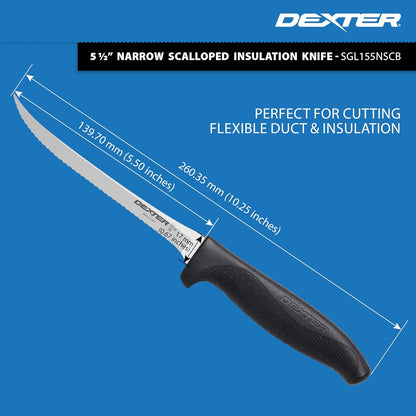 6" Scalloped Insulation Knife, High-Carbon Stainless | Scalloped high-carbon stainless edge cuts insulation cleanly. Slip-resistant black grip trusted by professional installers.