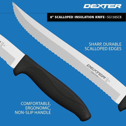6" Scalloped Insulation Knife, High-Carbon Stainless | Scalloped high-carbon stainless edge cuts insulation cleanly. Slip-resistant black grip trusted by professional installers.