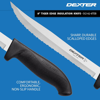 6" Scalloped Insulation Knife, High-Carbon Stainless | Scalloped high-carbon stainless edge cuts insulation cleanly. Slip-resistant black grip trusted by professional installers.