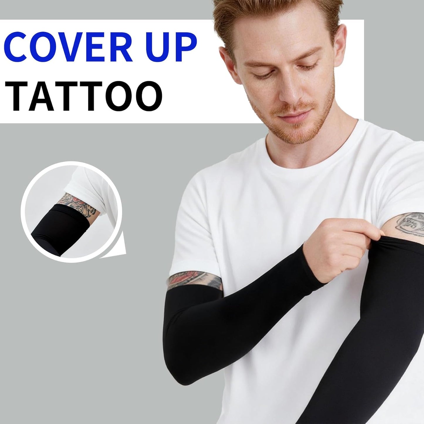 Cooling Arm Sleeves Sun UV Protection Compression for Men Women | 2Pairs, UPF 50, Sports Compression,Tattoo Cover Up ,Fittness,Baseball,Basketball,Cycling,Hiking,Football,Outdoor