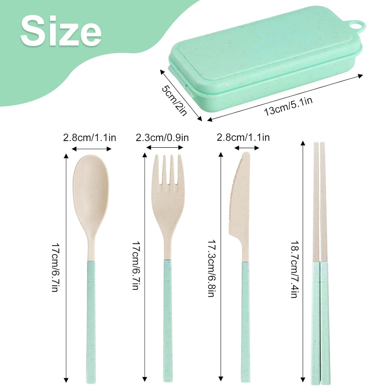 Reusable Travel Utensils Set with Case, 5 Sets Collapsible Cutlery | Portable Utensils Include Spoon Knife Forks Chopsticks for Adult Travel Picnic Camping Or Birthday Use