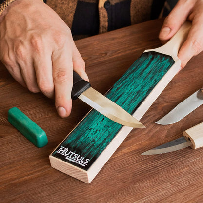 Double Sided Leather Strop Paddle Kit - Get Razor-Sharp Edges, Ergonomic Handle, Quality Honing Leather, and Step-by-Step Guide