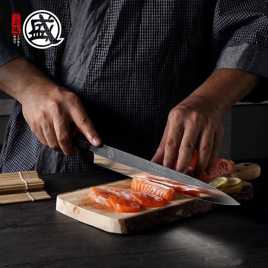 10 Inch Japanese Sashimi Knife, Tungsten Alloy | Single-Bevel Edge, Clean Pull Cuts, Fish Filleting & Slicing, Sushi Making, Manchurian Ash Wood Handle