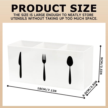 Silverware Organizer Countertop,Acrylic Small Silverware Caddy for Countertop,Knife Fork and Spoon Organizer for Kitchen Storage,Cabinet and Dining Room(Black)