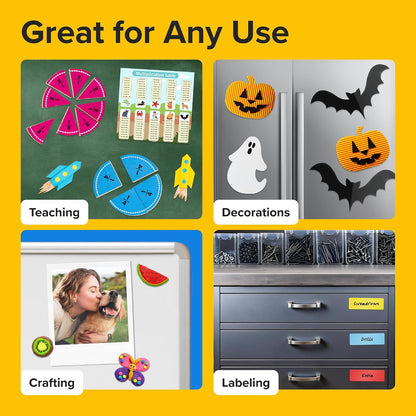 Magnetic Strips with Adhesive Backing - Magnetic Tape for Crafts - Tool and Knife Magnet Strips for Kitchen, Garage and Garden - Adhesive Magnetic Tool Holder Strip for Wall (10 Pieces, 6" x 1")