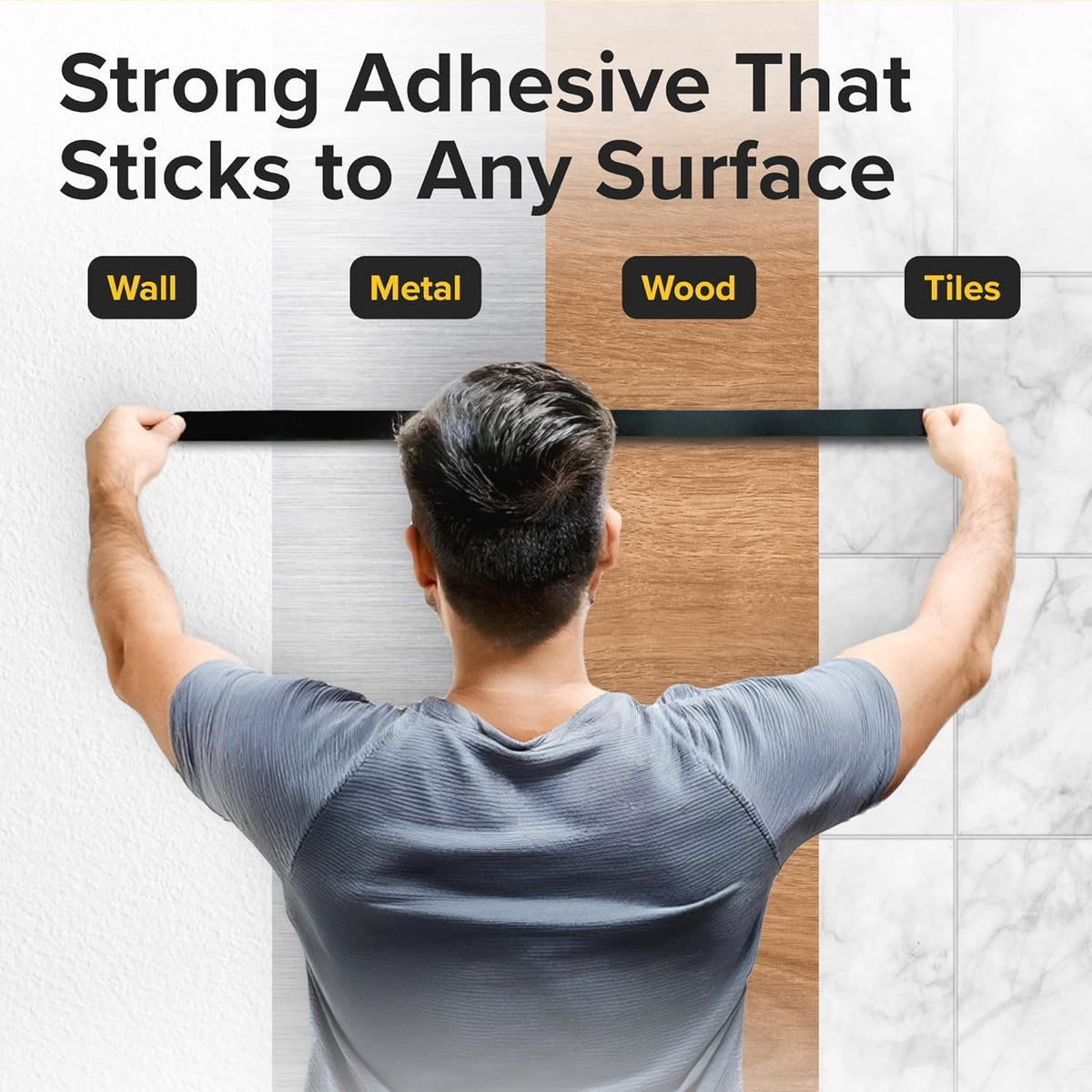 Magnetic Strips with Adhesive Backing - Magnetic Tape for Crafts - Tool and Knife Magnet Strips for Kitchen, Garage and Garden - Adhesive Magnetic Tool Holder Strip for Wall (10 Pieces, 6" x 1")