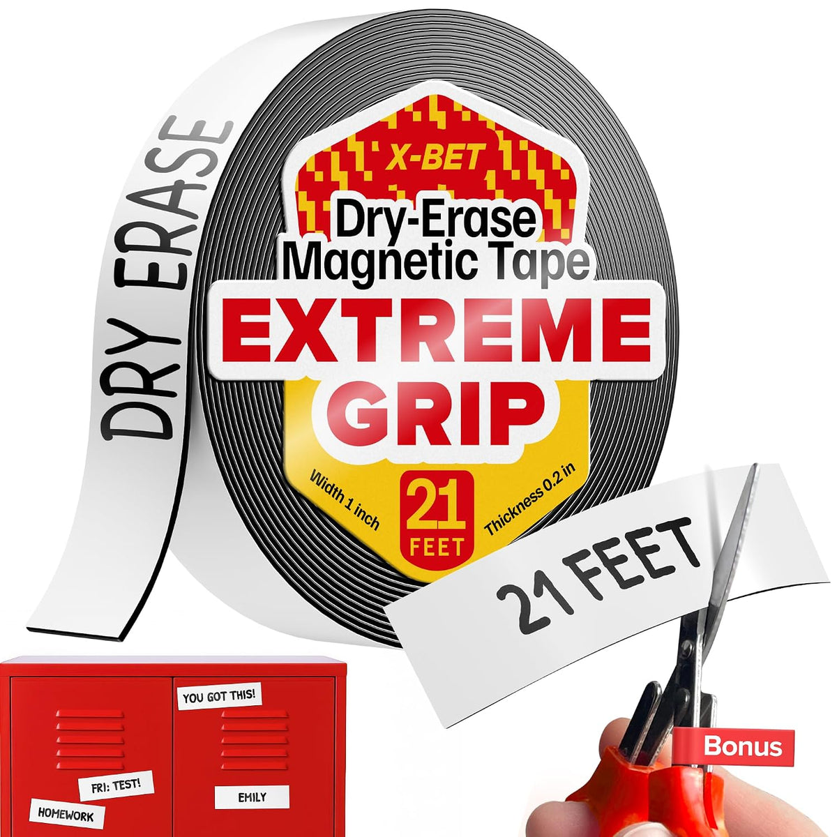 Magnetic Strips with Adhesive Backing - Magnetic Tape for Crafts - Tool and Knife Magnet Strips for Kitchen, Garage and Garden - Adhesive Magnetic Tool Holder Strip for Wall (10 Pieces, 6" x 1")