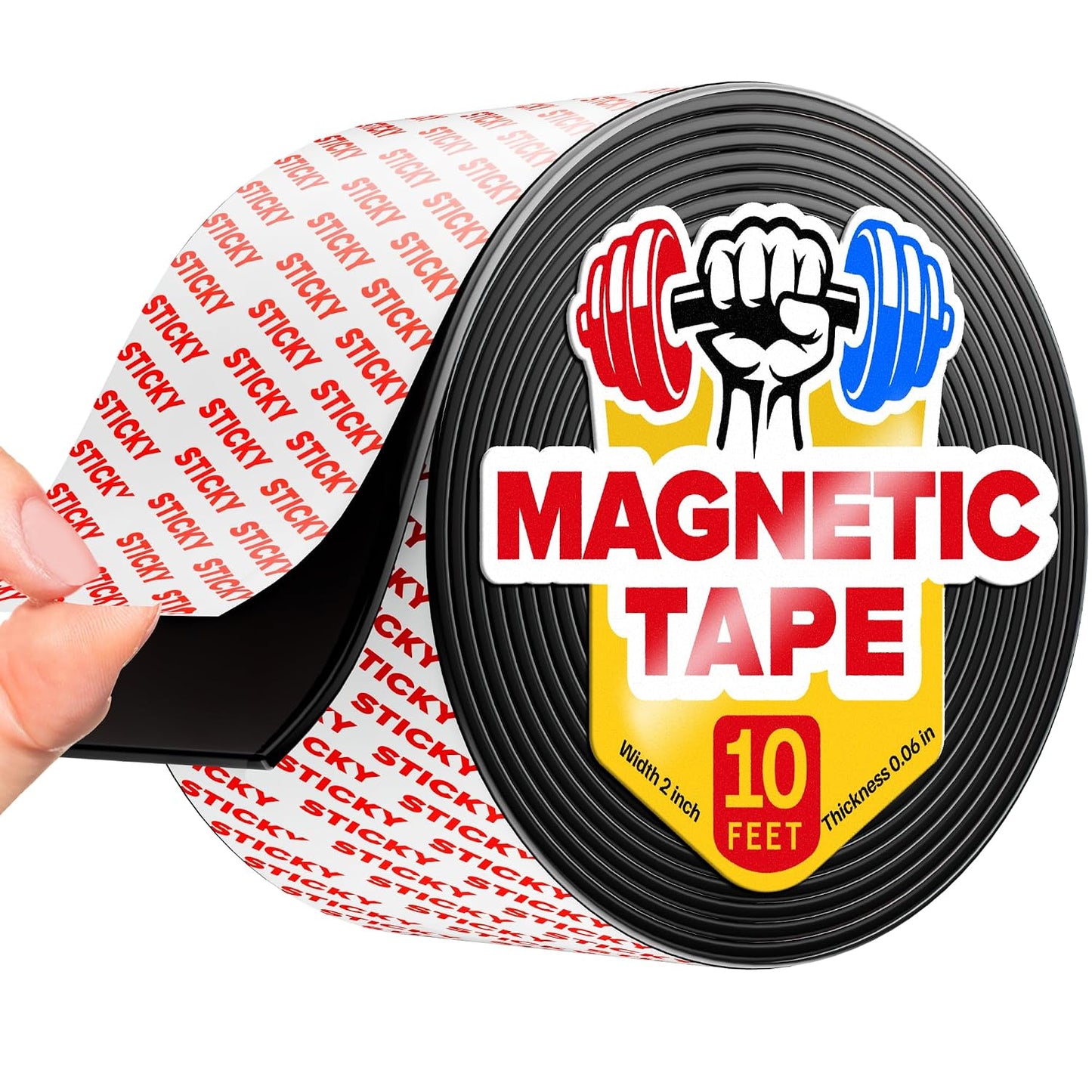 Magnetic Strips with Adhesive Backing - Magnetic Tape for Crafts - Tool and Knife Magnet Strips for Kitchen, Garage and Garden - Adhesive Magnetic Tool Holder Strip for Wall (10 Pieces, 6" x 1")
