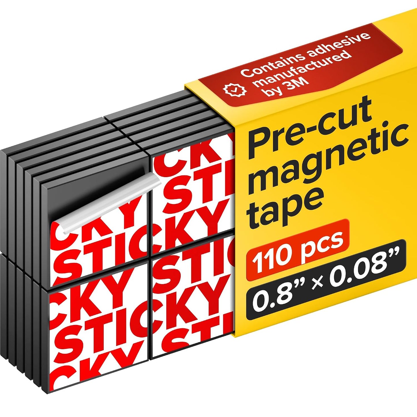 Magnetic Strips with Adhesive Backing - Magnetic Tape for Crafts - Tool and Knife Magnet Strips for Kitchen, Garage and Garden - Adhesive Magnetic Tool Holder Strip for Wall (10 Pieces, 6" x 1")