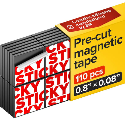 Magnetic Strips with Adhesive Backing - Magnetic Tape for Crafts - Tool and Knife Magnet Strips for Kitchen, Garage and Garden - Adhesive Magnetic Tool Holder Strip for Wall (10 Pieces, 6" x 1")