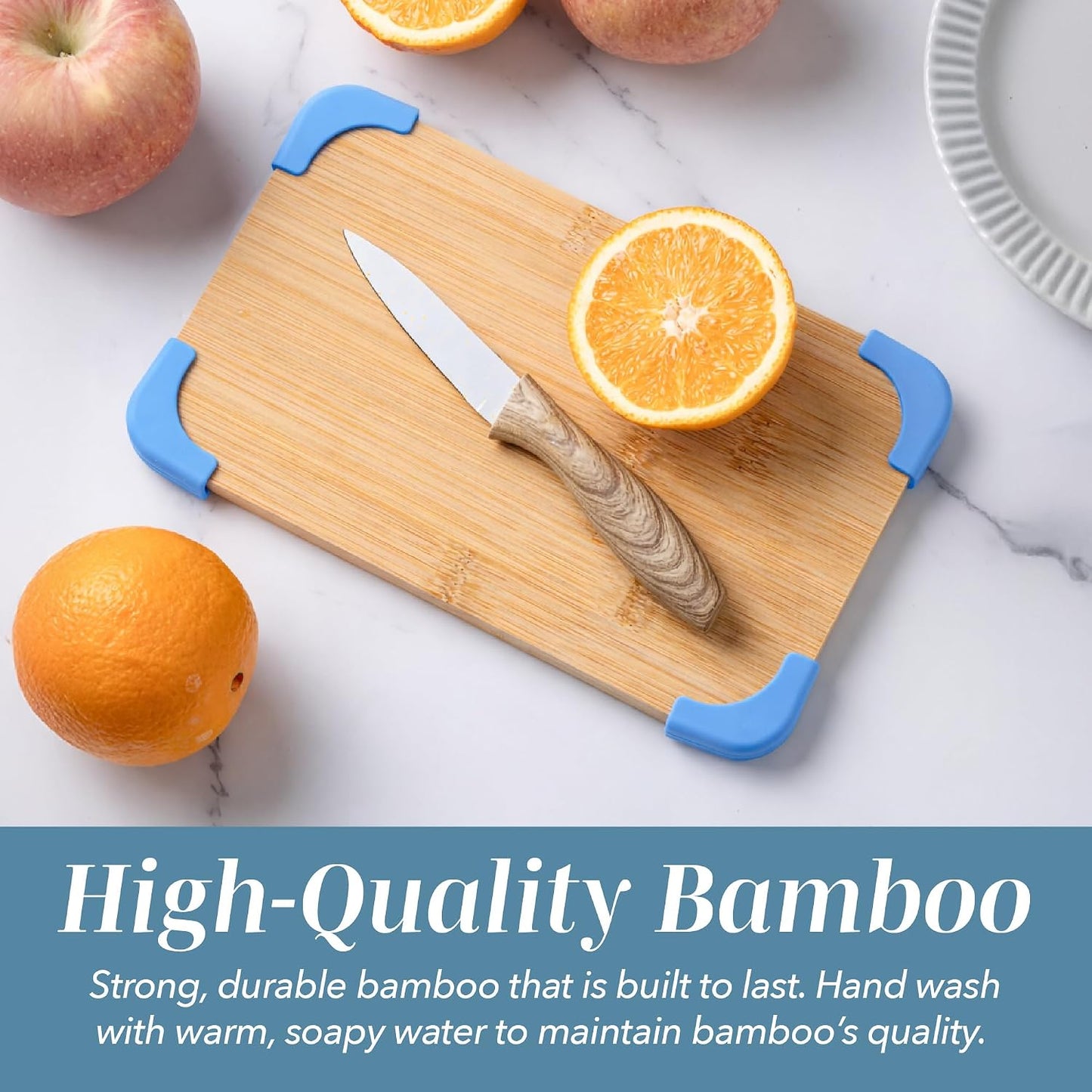 Non-Slip Cutting Board Set – Kitchen Essentials with Easy Grip Handle for Meat, Veggies, and Fruits, 3 Cutting Boards, Bamboo Non-Slip Grey
