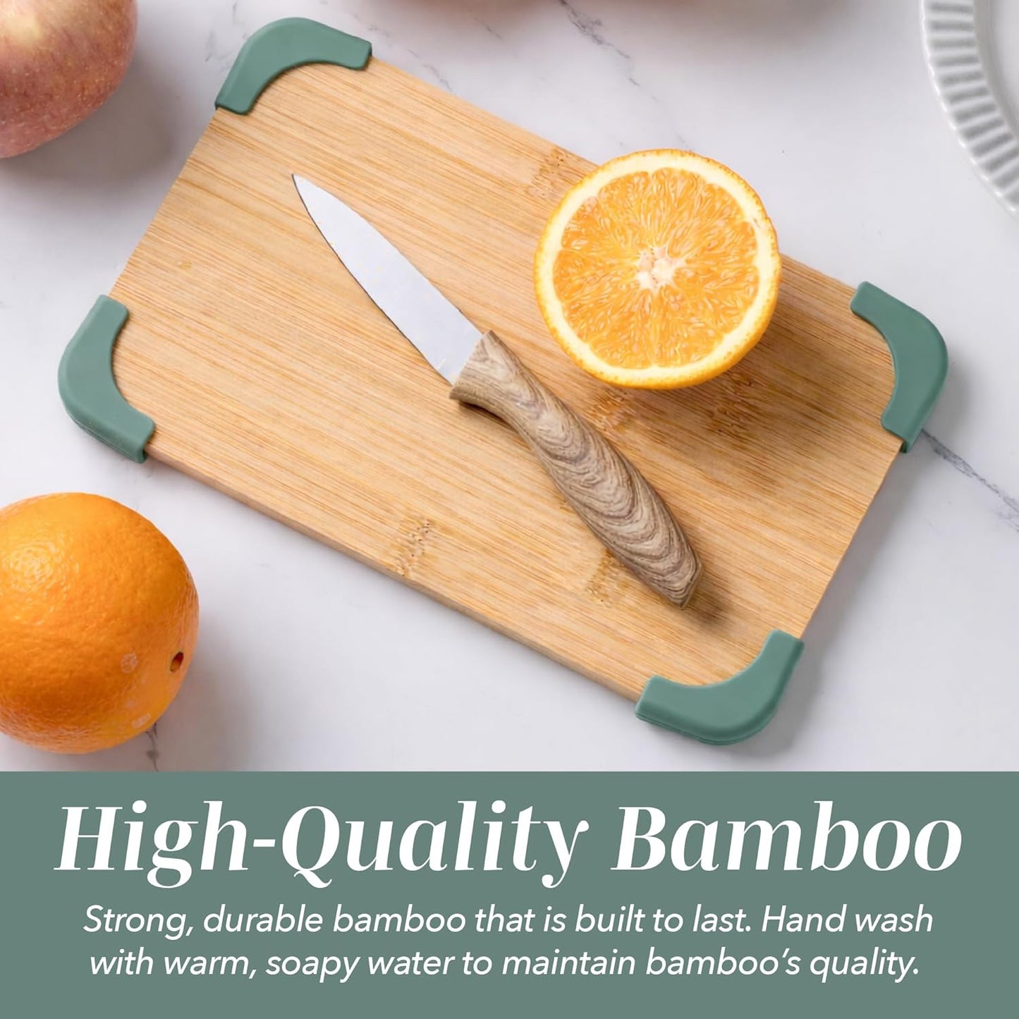 Non-Slip Cutting Board Set – Kitchen Essentials with Easy Grip Handle for Meat, Veggies, and Fruits, 3 Cutting Boards, Bamboo Non-Slip Grey