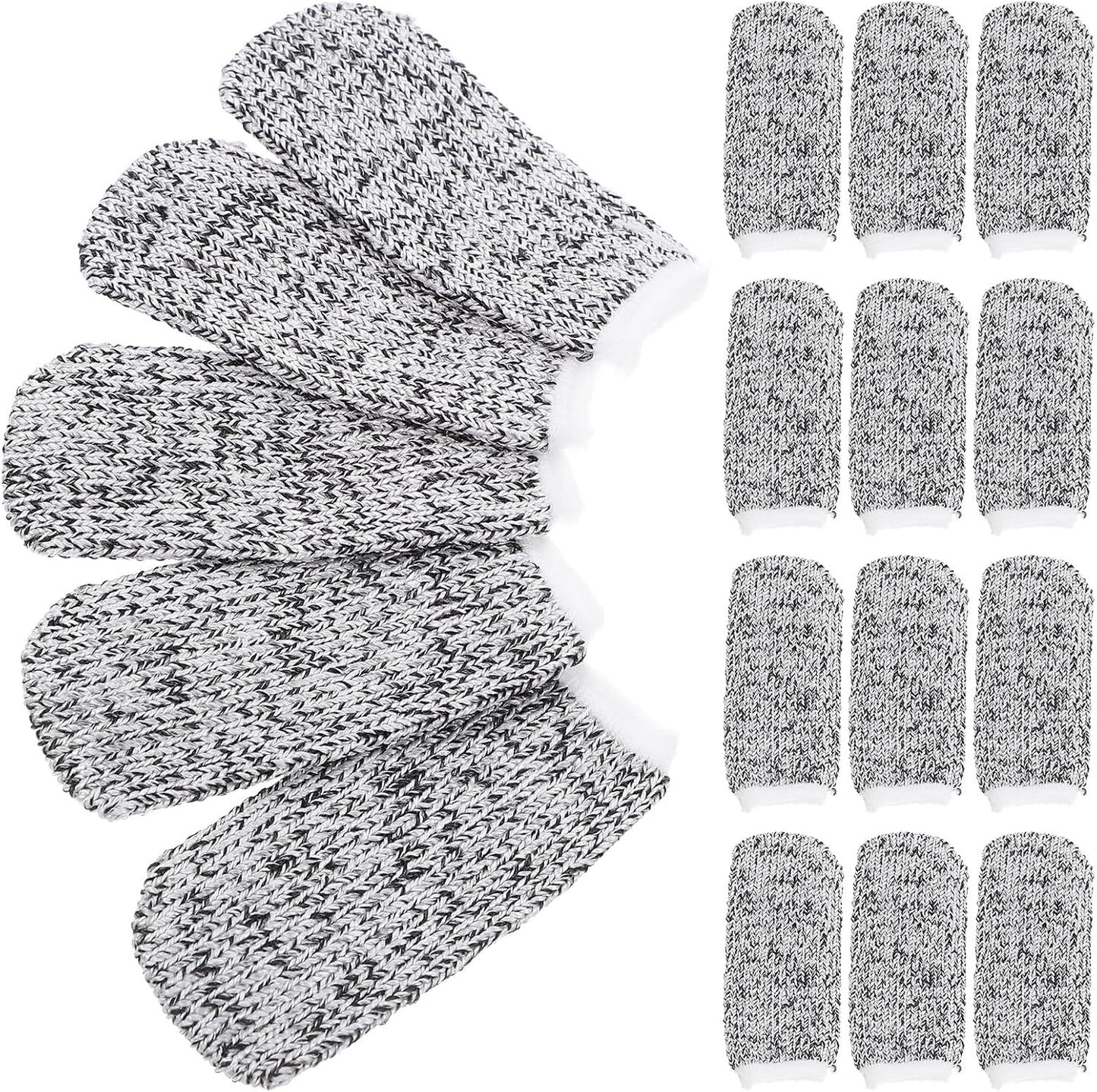 60pcs Cut-Resistant Finger Cots Nylon Finger Sleeves Breathable Protectors for Kitchen Cutting and Industrial Hand Safety