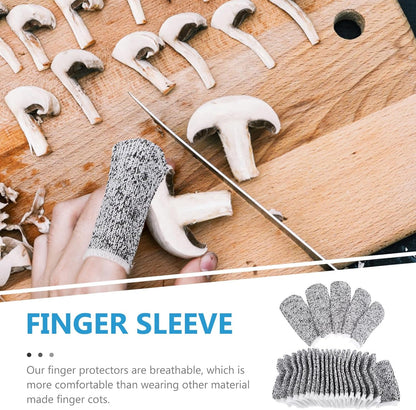 60pcs Cut-Resistant Finger Cots Nylon Finger Sleeves Breathable Protectors for Kitchen Cutting and Industrial Hand Safety