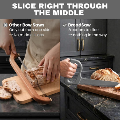 Sourdough Bread Knife, 8" Serrated Blade with Ergonomic Handle, Stainless Steel, Gray