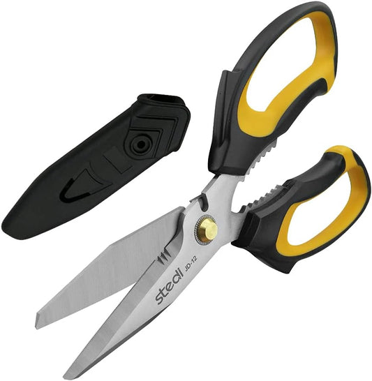 Scissors All Purpose Heavy Duty 8 Inch Stainless Steel Serrated | Heavy Duty Scissors,Stainless Steel Scissors,Industrial Scissors for Cardboard,Carpet,Fabric Cutting,craft scissors
