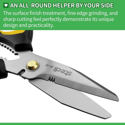 Scissors All Purpose Heavy Duty 8 Inch Stainless Steel Serrated | Heavy Duty Scissors,Stainless Steel Scissors,Industrial Scissors for Cardboard,Carpet,Fabric Cutting,craft scissors