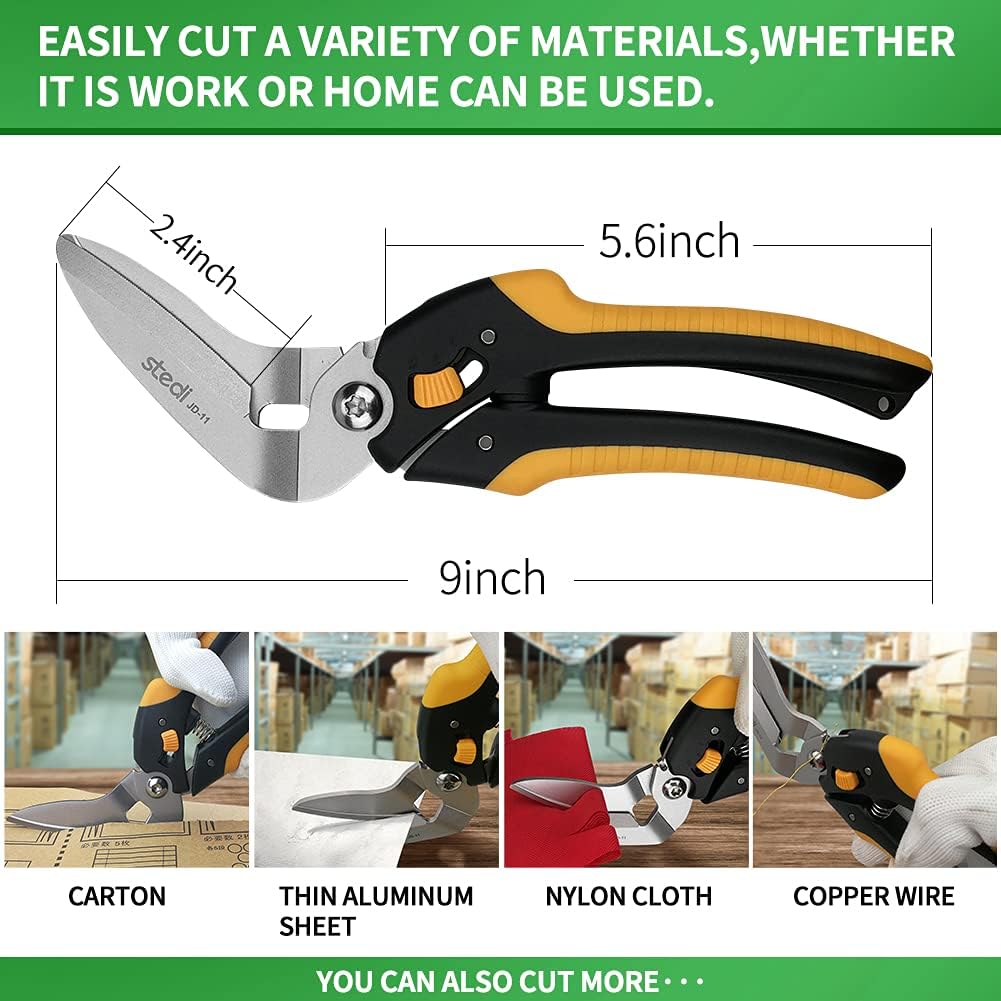 Scissors All Purpose Heavy Duty 8 Inch Stainless Steel Serrated | Heavy Duty Scissors,Stainless Steel Scissors,Industrial Scissors for Cardboard,Carpet,Fabric Cutting,craft scissors