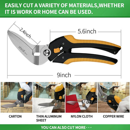 Scissors All Purpose Heavy Duty 8 Inch Stainless Steel Serrated | Heavy Duty Scissors,Stainless Steel Scissors,Industrial Scissors for Cardboard,Carpet,Fabric Cutting,craft scissors