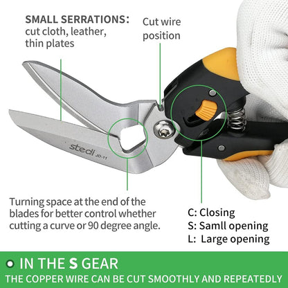 Scissors All Purpose Heavy Duty 8 Inch Stainless Steel Serrated | Heavy Duty Scissors,Stainless Steel Scissors,Industrial Scissors for Cardboard,Carpet,Fabric Cutting,craft scissors