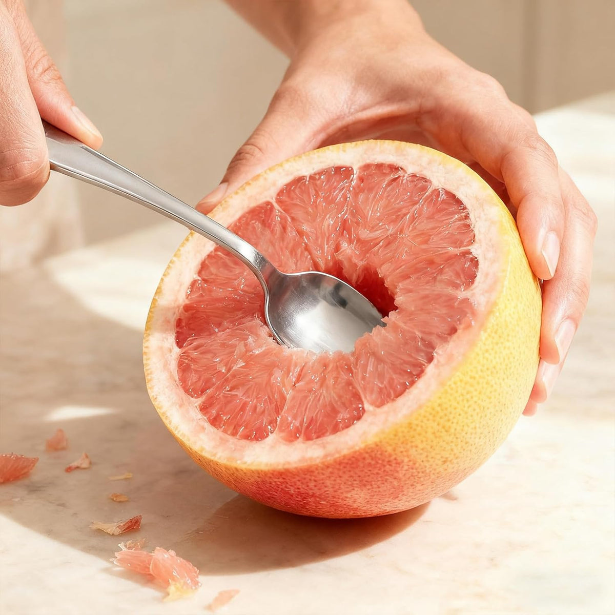 4 Pcs Grapefruit Spoons Stainless Steel Fruit Utensils Set Serrated Edge Grapefruit Knife Tool for Citrus Kiwi Dessert Lemon Salads Lime Pitaya Puree