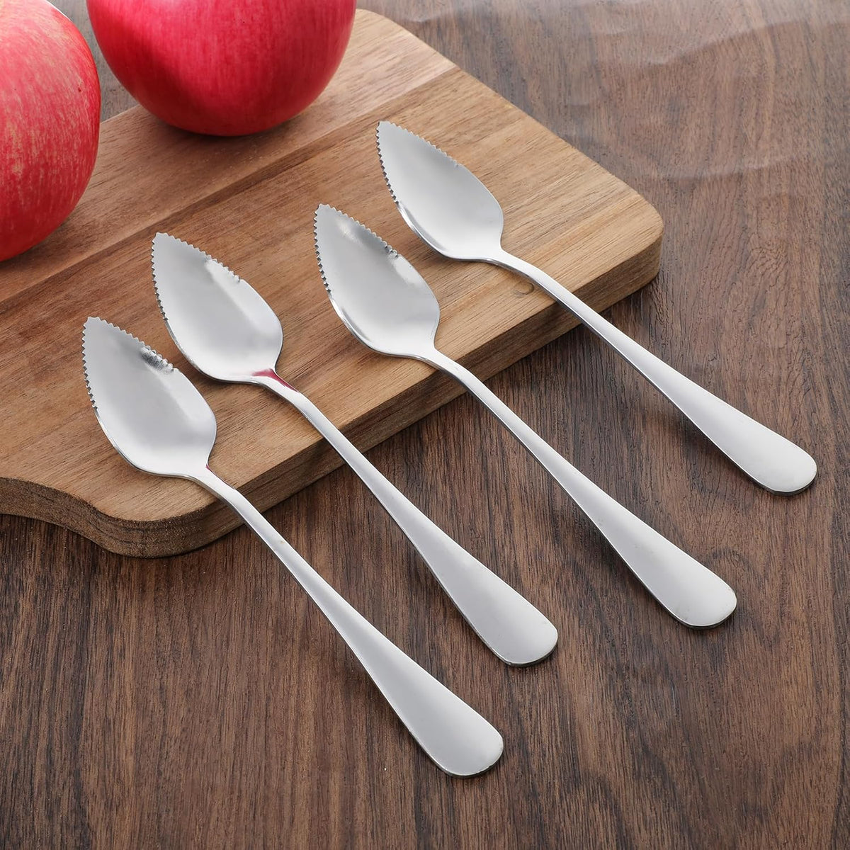 4 Pcs Grapefruit Spoons Stainless Steel Fruit Utensils Set Serrated Edge Grapefruit Knife Tool for Citrus Kiwi Dessert Lemon Salads Lime Pitaya Puree