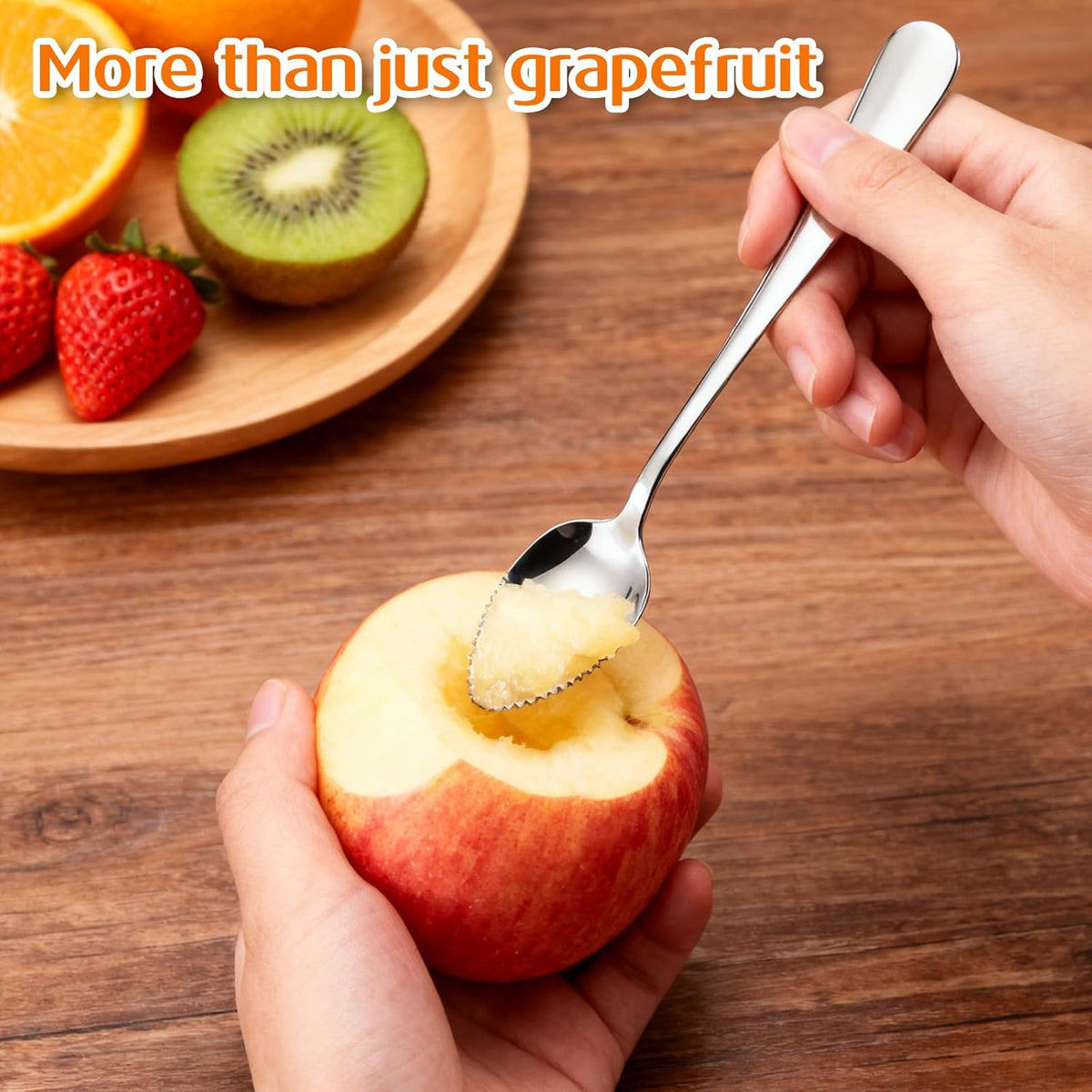 4 Pcs Grapefruit Spoons Stainless Steel Fruit Utensils Set Serrated Edge Grapefruit Knife Tool for Citrus Kiwi Dessert Lemon Salads Lime Pitaya Puree
