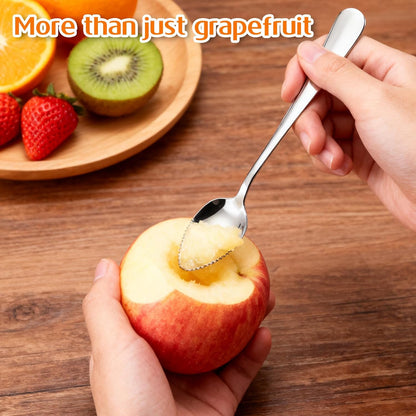 4 Pcs Grapefruit Spoons Stainless Steel Fruit Utensils Set Serrated Edge Grapefruit Knife Tool for Citrus Kiwi Dessert Lemon Salads Lime Pitaya Puree