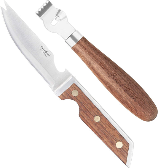 Bar Knife & Zester Set - Multi-Function Design for Effortless Cocktail Prep - Adjacent Edge Handle, Stainless Steel Blade, Bottle Opener, and Zester Included (FTA2110)