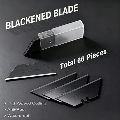 12-Pack Box Cutter, Retractable Utility Knife, Blackened SK2 Blades