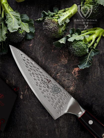 6" Chef Knife — AUS-10V Damascus, 62+ HRC, 8–12° Edge — For Precise Everyday Cooking, Smaller Hands & Compact Workspaces — Full-Tang G10, PerfectFit Sheath, Shogun ELITE, customer support