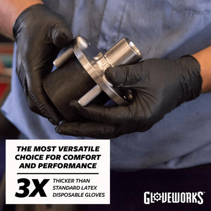 Black Nitrile Gloves 5 Mil Disposable, Latex Free, Textured Grip for Food Service, Cooking, Professional Cleaning