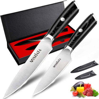 4 Inch Paring Knife, Kitchen Knife Fruit Knives with Sheath, German High Carbon Stainless Steel EN1.4116 Precision Cooking Vegetable Knife for Carving, Peeling, Trimming