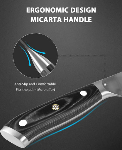 4 Inch Paring Knife, Kitchen Knife Fruit Knives with Sheath, German High Carbon Stainless Steel EN1.4116 Precision Cooking Vegetable Knife for Carving, Peeling, Trimming