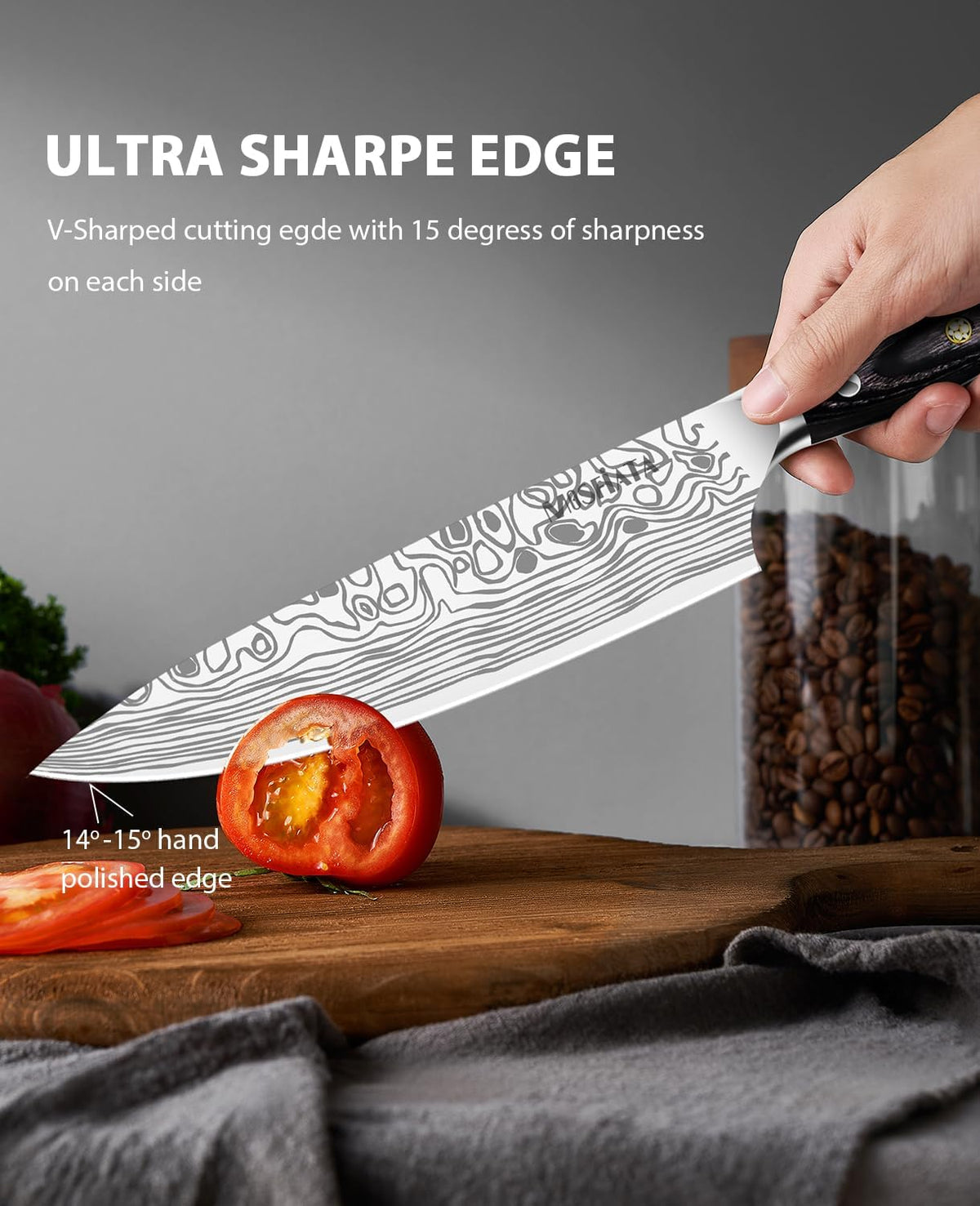4 Inch Paring Knife, Kitchen Knife Fruit Knives with Sheath, German High Carbon Stainless Steel EN1.4116 Precision Cooking Vegetable Knife for Carving, Peeling, Trimming