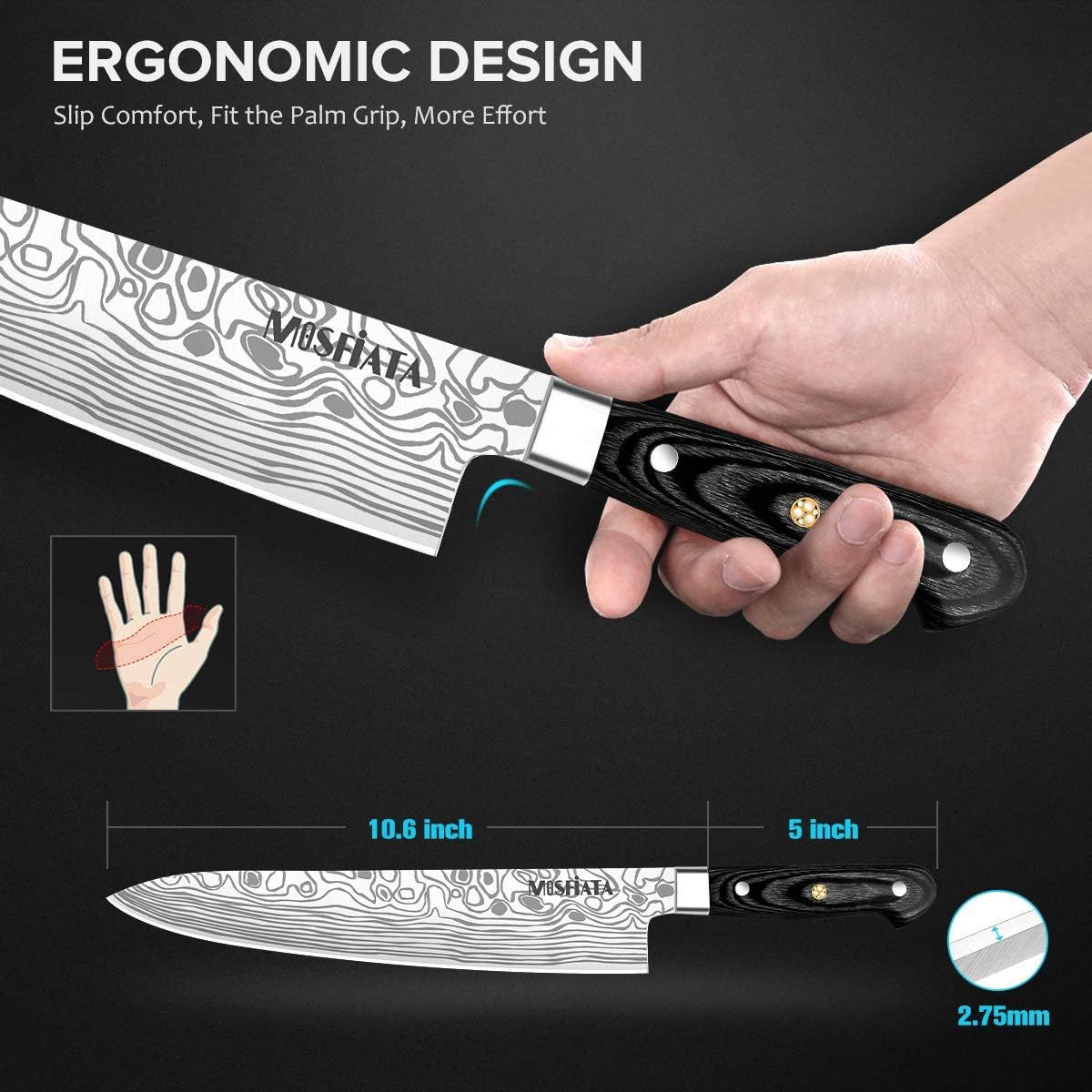 4 Inch Paring Knife, Kitchen Knife Fruit Knives with Sheath, German High Carbon Stainless Steel EN1.4116 Precision Cooking Vegetable Knife for Carving, Peeling, Trimming