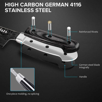 4 Inch Paring Knife, Kitchen Knife Fruit Knives with Sheath, German High Carbon Stainless Steel EN1.4116 Precision Cooking Vegetable Knife for Carving, Peeling, Trimming