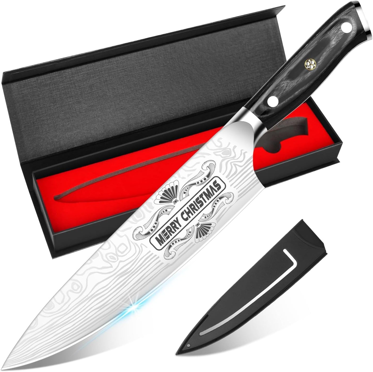 4 Inch Paring Knife, Kitchen Knife Fruit Knives with Sheath, German High Carbon Stainless Steel EN1.4116 Precision Cooking Vegetable Knife for Carving, Peeling, Trimming