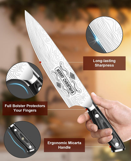 4 Inch Paring Knife, Kitchen Knife Fruit Knives with Sheath, German High Carbon Stainless Steel EN1.4116 Precision Cooking Vegetable Knife for Carving, Peeling, Trimming