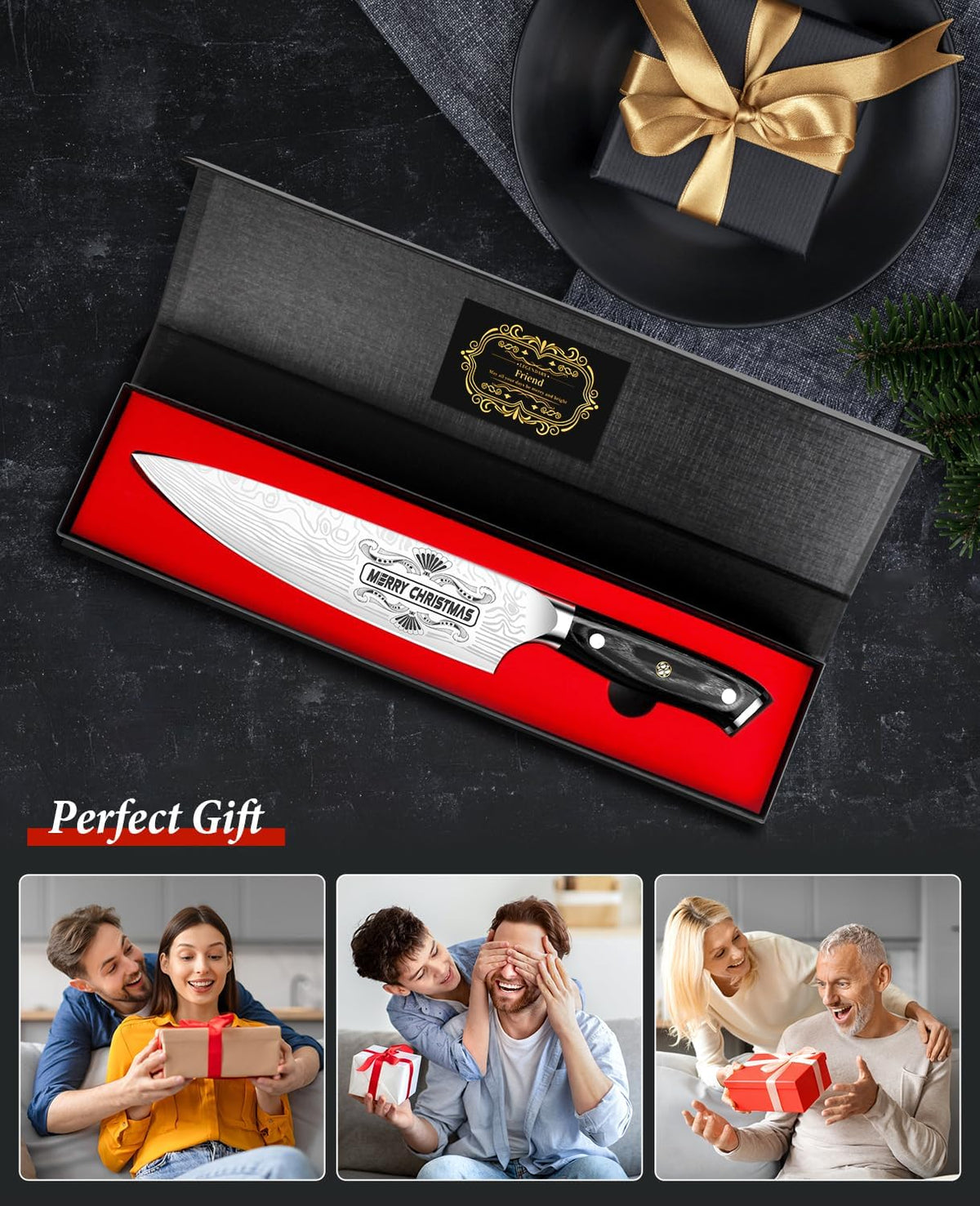 4 Inch Paring Knife, Kitchen Knife Fruit Knives with Sheath, German High Carbon Stainless Steel EN1.4116 Precision Cooking Vegetable Knife for Carving, Peeling, Trimming