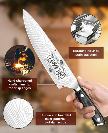 4 Inch Paring Knife, Kitchen Knife Fruit Knives with Sheath, German High Carbon Stainless Steel EN1.4116 Precision Cooking Vegetable Knife for Carving, Peeling, Trimming
