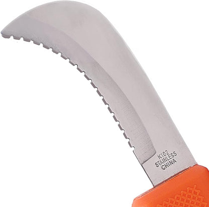 K102 Harvest Utility Knife, Landscape and Sod, 3-Inch Stainless Steel Serrated Blade