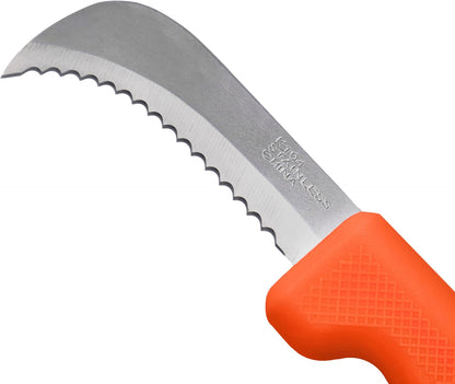 K102 Harvest Utility Knife, Landscape and Sod, 3-Inch Stainless Steel Serrated Blade