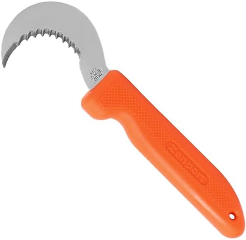 K102 Harvest Utility Knife, Landscape and Sod, 3-Inch Stainless Steel Serrated Blade