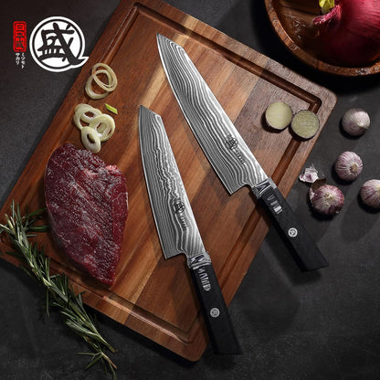 8 inch Kiritsuke Chef Knife, SG-Pro Powdered Steel 73-Layer Damascus Knife, Ergonomic G10 Handle for Kitchen Precision Cutting