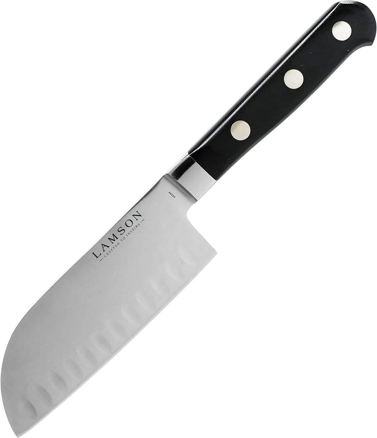 Lamson 5 In Premier Forged Santoku Knife, Hollow Edge, Fire Handle